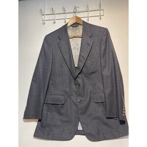 Embassy Square Suit Jacket/Blazer Gray/Blue Plaid Pattern J8